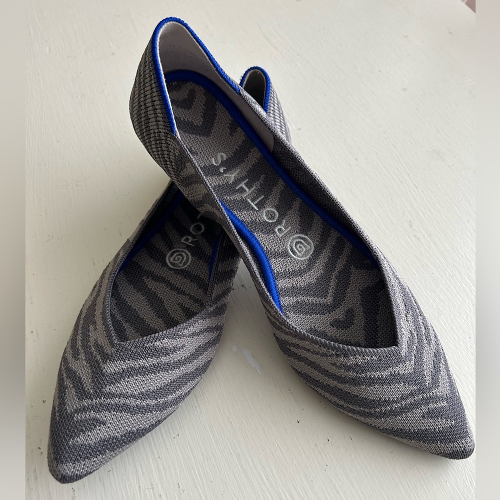 Rothy’s Grey Zebra Stripe The Point